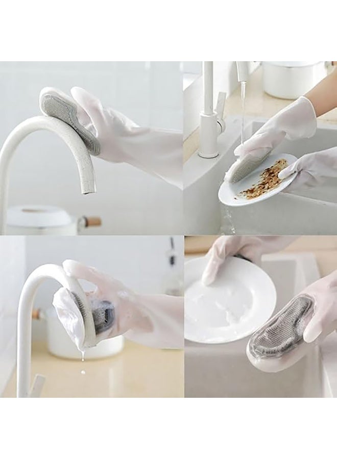 Relex 2 Pcs Rubber Dishwashing Cleaning Gloves, Waterproof, Reusable Long Kitchen Gloves, Latex-Free Household Gloves for Laundry, Cleaning, Working - Image 5