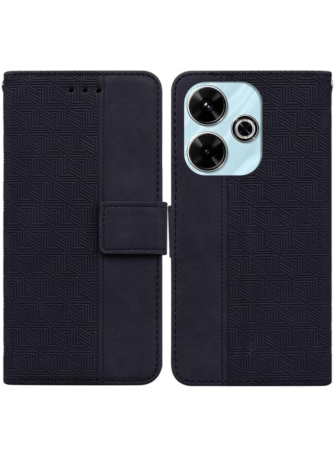 The Bros Case For Xiaomi Poco M6 4G Geometric Embossed Leather Phone Case