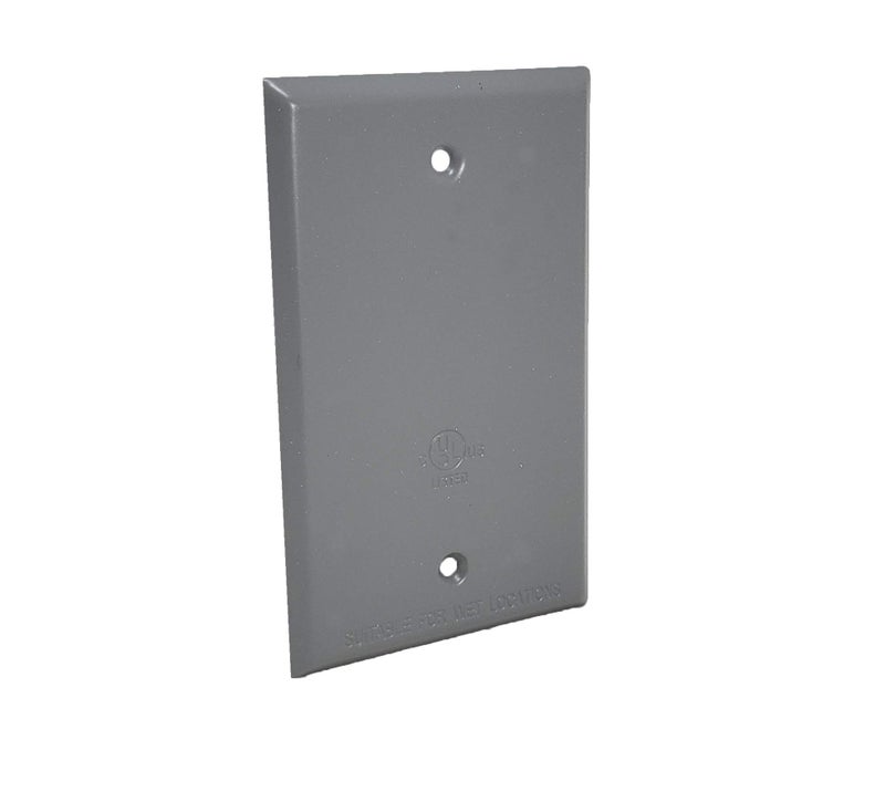 Sealproof 1-Gang Metallic Blank Weatherproof Outlet Cover, UL Listed, Gray - Image 4