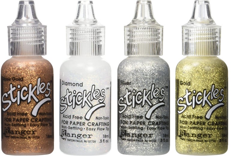Stickles Glitter Colors  Rose Gold Diamond Silver  Gold  4 Item Bundle