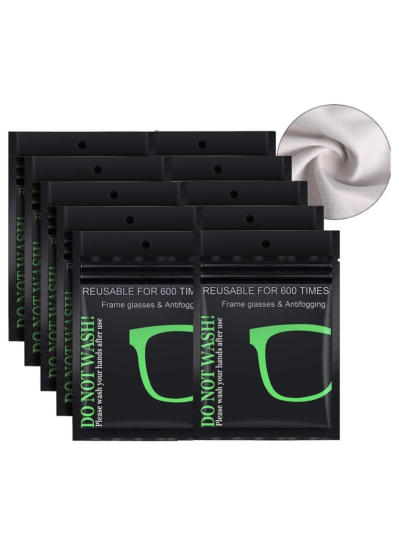 SYOSI Anti Fog Wipes, 10 PCS Anti-Fog Microfiber Cloth, Nano Anti Fog Cloth Defog Reusable Cleaning Cloth for Glasses Goggles Motorcycle Helmet Eyeglass Camera Lens - Image 1