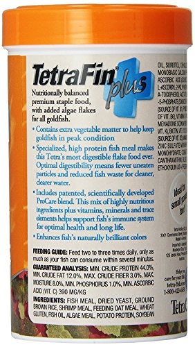 TetraFin Plus Goldfish Flakes 2.2 Ounces, Balanced Diet, With Algae To Promote Health,Oranges - Image 2