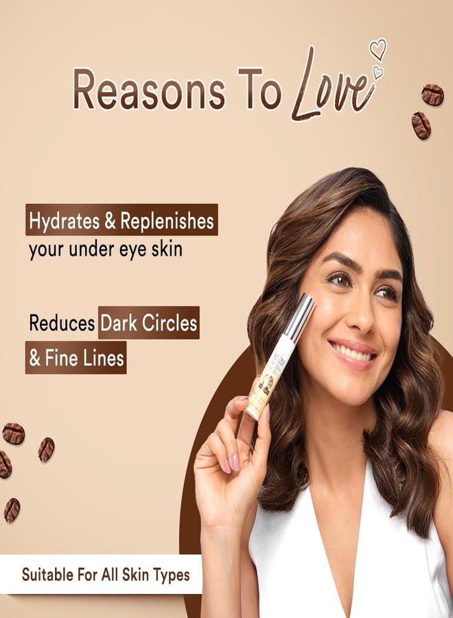 Lacto Calamine Under Eye Cream For Dark Circles for Women & Men | Fine Lines & Puffy Eyes With Cooling Massage Roller | 15g | With Coffee Oil, Multi-Peptides, Niacinamide, & Vitamin E (Pack of 5) - Image 1