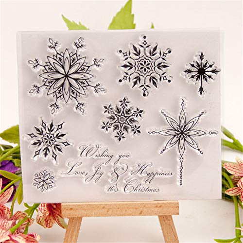 arriettycraft Christmas Snowflakes Sayings Verses Clear Stamps for Christmas Cards Making or Journaling, Snowflake Transparent Silicone Stamps for Journals Albums Scrapbooking Paper Crafts Decoration - Image 3