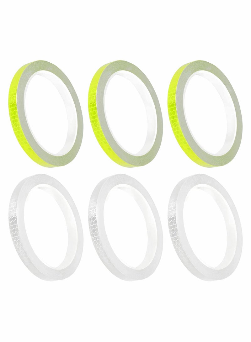 SYOSI Reflective Tapes 6 Rolls Safety Warning Stickers Waterproof Outdoor Bicycle Rim Reflector Tape Thin Sticker for Bikes Helmets Bicycles Motorcycle Decoration - Image 1