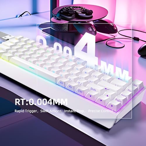 IROK Mer68 LITE Wired 68 Keys, Magnetic Switch Mechanical Keyboard, 8KHZ Polling Rate/Latency As 0.125MS/64KHZ All Keys Scan Rate/ARGB, Hot Swappable Gaming Keyboard(White) - Image 5
