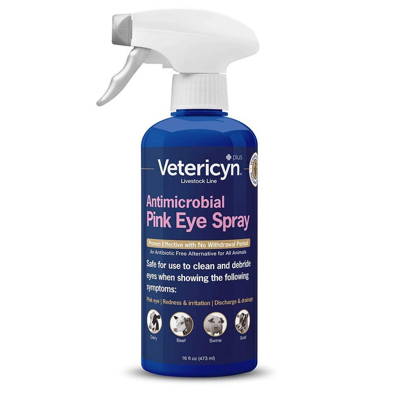 Vetericyn Plus Livestock Pink Eye Spray | Conjunctivitis Relief for Animals, Safe and Non-Toxic Formula to Relieve Redness, Irritation, and Discharge. 16 Ounces - Image 1