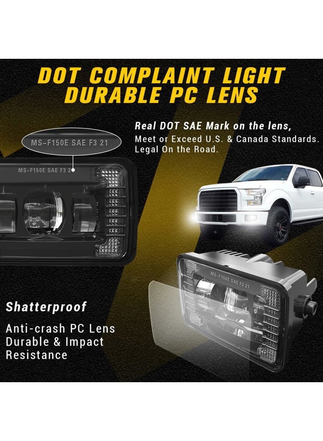 Z-OFFROAD New LED Fog Lights Assembly DOT Approved w/White DRL Compatible with Ford F150 2015 2016 2017 2018 2019 2020-1 Pair Black - Image 2