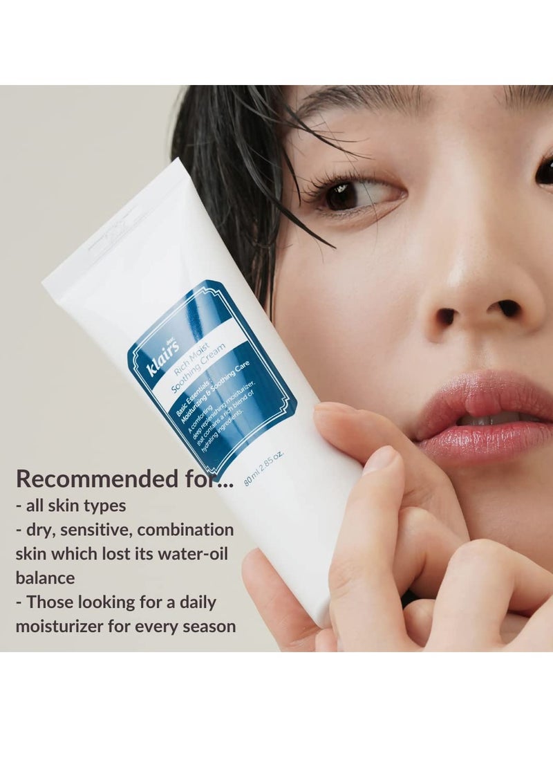 DearKlairs DearKlairs Rich Moist Soothing Cream 80ml, Repair Skin Barrier, Sensitive Skin, Hypoallergenic, Centella Asiatica, Ceremide, Moisturizer, Full Hydration, Non-sticky texture, Korean Moisturizer  - Image 3