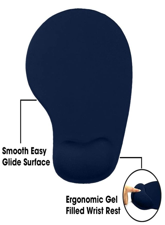 HEYZEM Mouse Pad, Ergonomic Mouse Pad with Comfortable Gel Wrist Rest Support and Lycra Cloth, Non-Slip PU Base for Easy Typing Pain Relief, Durable and Washable, Classic (Blue) - Image 3