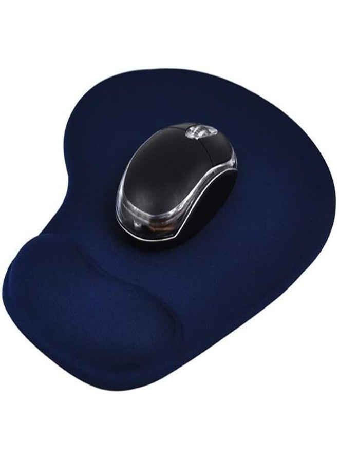 HEYZEM Mouse Pad, Ergonomic Mouse Pad with Comfortable Gel Wrist Rest Support and Lycra Cloth, Non-Slip PU Base for Easy Typing Pain Relief, Durable and Washable, Classic (Blue) - Image 1