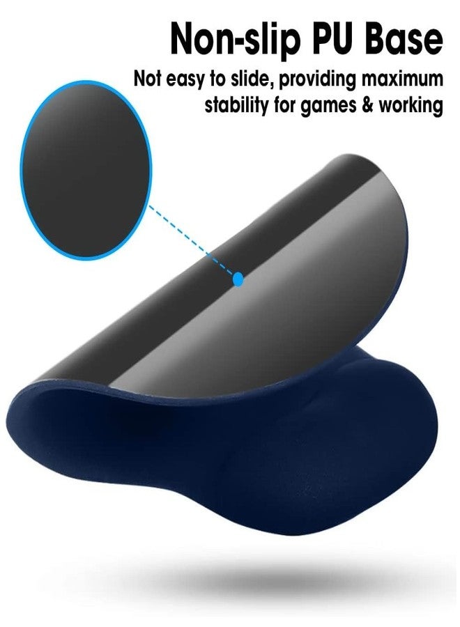 HEYZEM Mouse Pad, Ergonomic Mouse Pad with Comfortable Gel Wrist Rest Support and Lycra Cloth, Non-Slip PU Base for Easy Typing Pain Relief, Durable and Washable, Classic (Blue) - Image 2