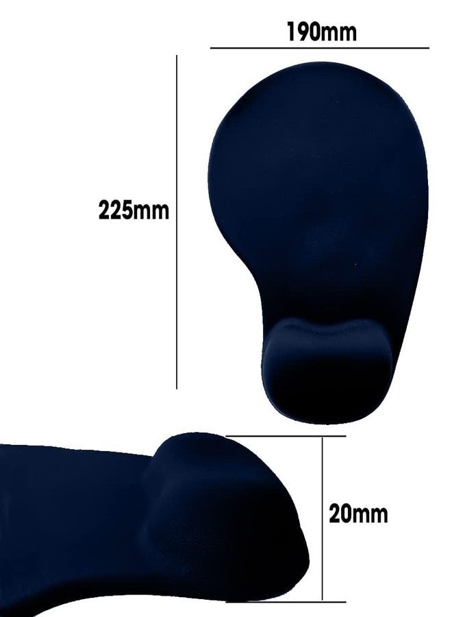 HEYZEM Mouse Pad, Ergonomic Mouse Pad with Comfortable Gel Wrist Rest Support and Lycra Cloth, Non-Slip PU Base for Easy Typing Pain Relief, Durable and Washable, Classic (Blue) - Image 4