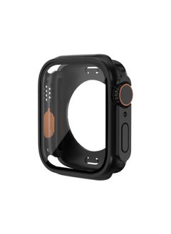 Suitable For Apple Watch Case Change Second Generation Ultra Shell Film Integrated 360 All-inclusive Protective Shell-Color:Original Machine Black + Orange-Appearance Size:S10-42mm (without Packaging)