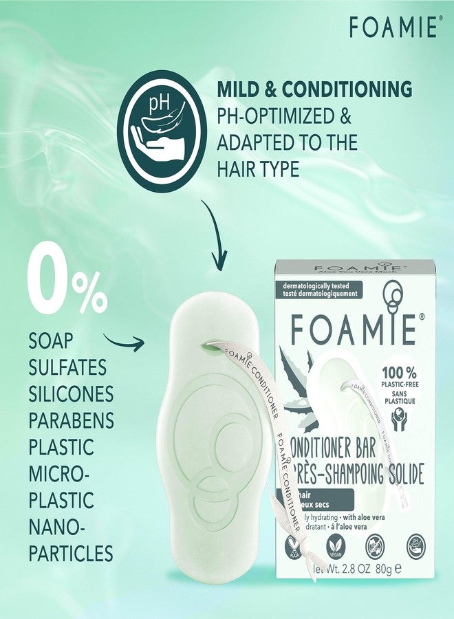 Foamie Solid Conditioner for Dry Hair with Aloe Vera that Intensively Moisturises Hair, 100% Vegan, Plastic and Sulphate-Free 80g - Image 3