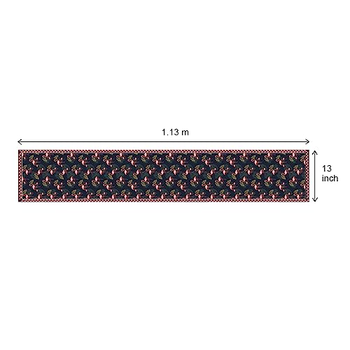 Astitva Cotton Table Runner – 13 x 45 Inches | 4-Seater Washable Dining Table, Centre Table, Wedding & Party Decor - Flamingo Print, Blue - Image 5