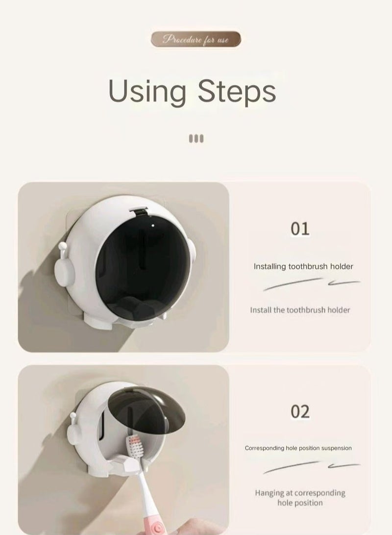 Cartoon wall mountedNon-perforated restroom shelvesElectric children's toothbrush hanger for home couple toothbrush holder - Image 5