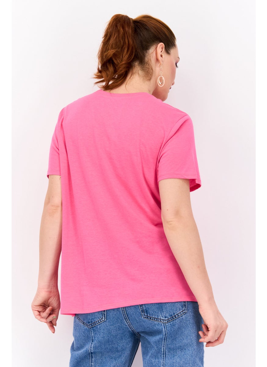 BOBS from Skechers - Women Sportswear Fit Graphic Print Outdoor T-Shirt, Pink Combo - Image 1