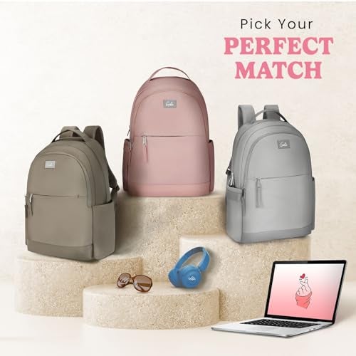 Genie Tuscany Casual Backpack for Girls |16 In-15 Ltr with Laptop Sleeve,Three Compartments and Trolley Sleeve Padded Shoulders |Best for Books,Stationery,Laptop,Lunch Box & Essentials - Grey - Image 4