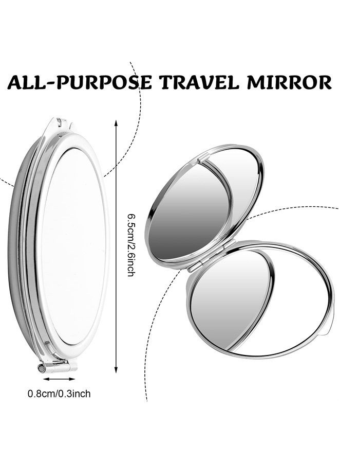Jetec 6 Pieces Sublimation Pocket Makeup Mirror Sublimation Metal Compact Mirror Sublimation Travel Makeup Mirror for Women Men Home Travel Use - Image 4