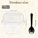 FMOACEN 100 Pack Disposable Clear Plastic Cups Icecream Cups with Lids and Sporks 8 oz Square PET Sundae Dessert Cups for Iced Coffee Cold Drinks Frozen Yogut Fruits Jello Snacks Bubble Boba Juice Milkshake - Image 4