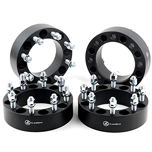 VLAOSCHI Black Forged 8x6.5 to 8x170 Wheel Adapters 2 Inch with 9/16" Studs Compatible with Dodge F-or-d 8 Lug for 1994-2010 RAM-2500 3500 | 1975-1997 F250 F350 (Must be with 9/16" Lugs) - Pack of 4 - Image 1