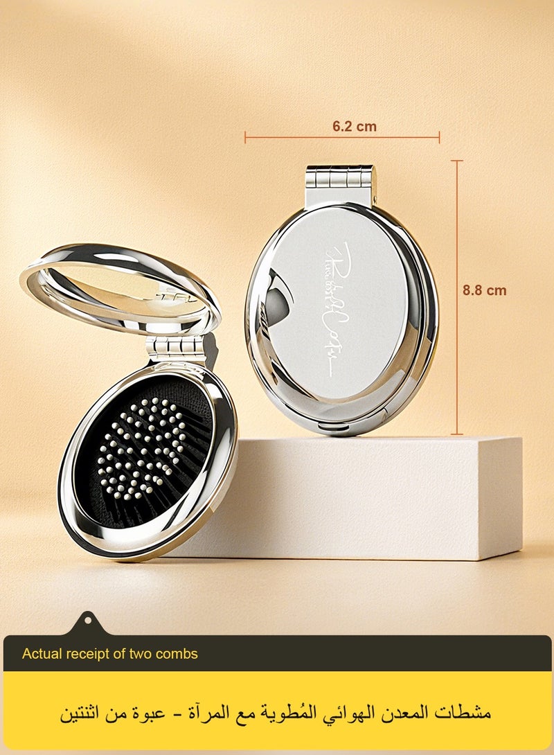 2 قطعة فرشاة إزالة التشابك مضادة للإلكترستاتيك للتدليك مشط شعر مجفف بالهواء الساخن مزيل التشابك لجميع أنواع الشعر للنساء (مستطيل) - Image 2