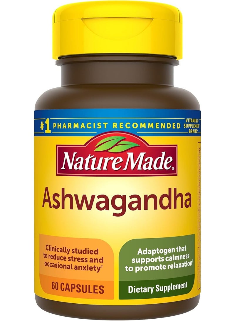 Nature Made Ashwagandha, Dietary Supplement 60 Capsules - Image 1