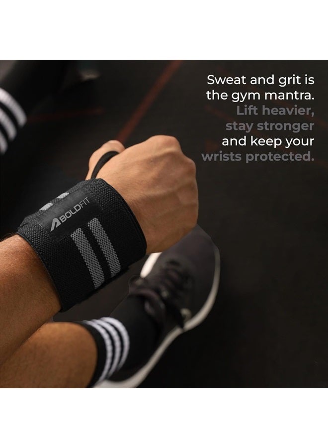 BOLDFIT Wrist Supporter for Gym Wrist Band for Men Gym & Women with Thumb Loop Straps - Wrist Wrap Gym Accessories for Men Hand Grip & Wrist Support Sports Straps for Gym - Image 5