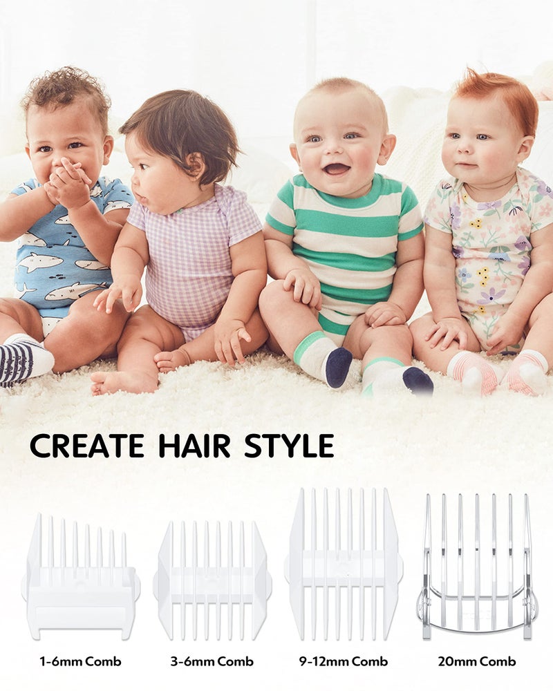KIDIRA Baby Hair Clippers Quiet Hair Trimmer for Kids Toddler, Silent Hair Clippers for Children with Autism, Waterproof Rechargeable Cordless Ceramic Blade Haircut Kit - Image 2