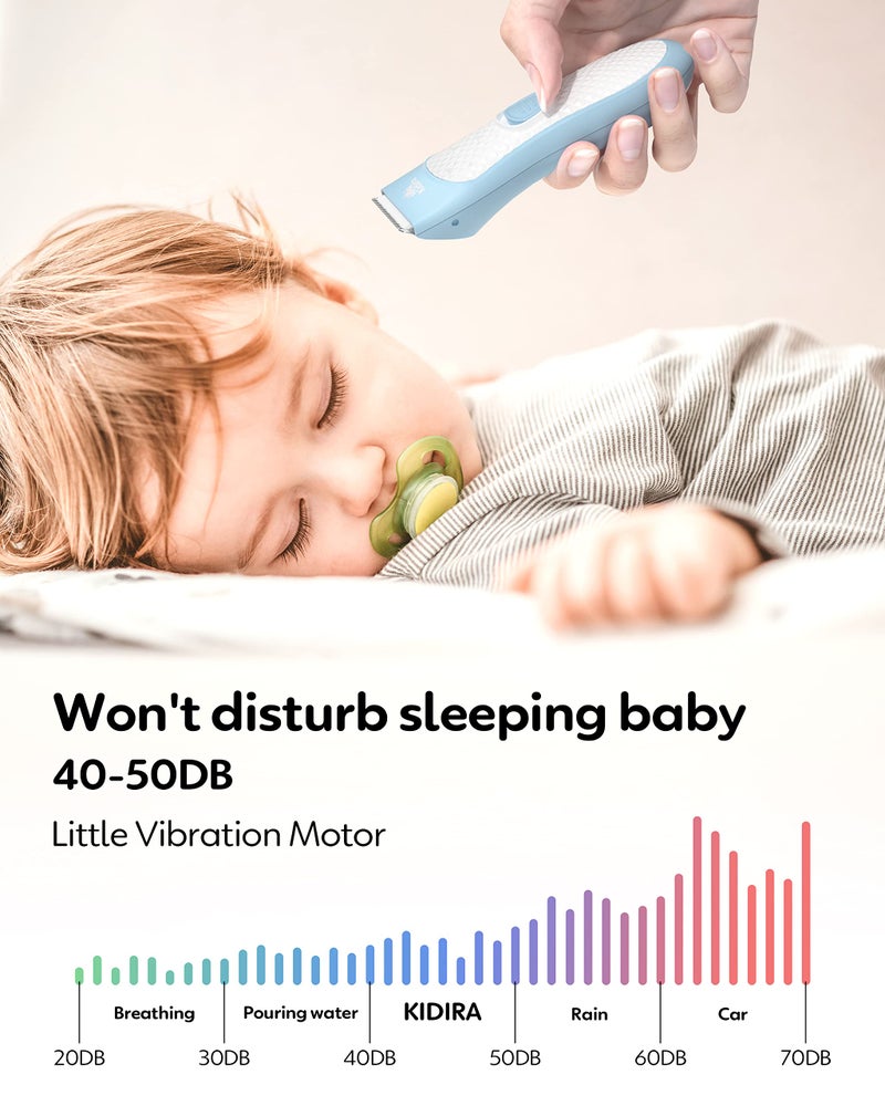 KIDIRA Baby Hair Clippers Quiet Hair Trimmer for Kids Toddler, Silent Hair Clippers for Children with Autism, Waterproof Rechargeable Cordless Ceramic Blade Haircut Kit - Image 3