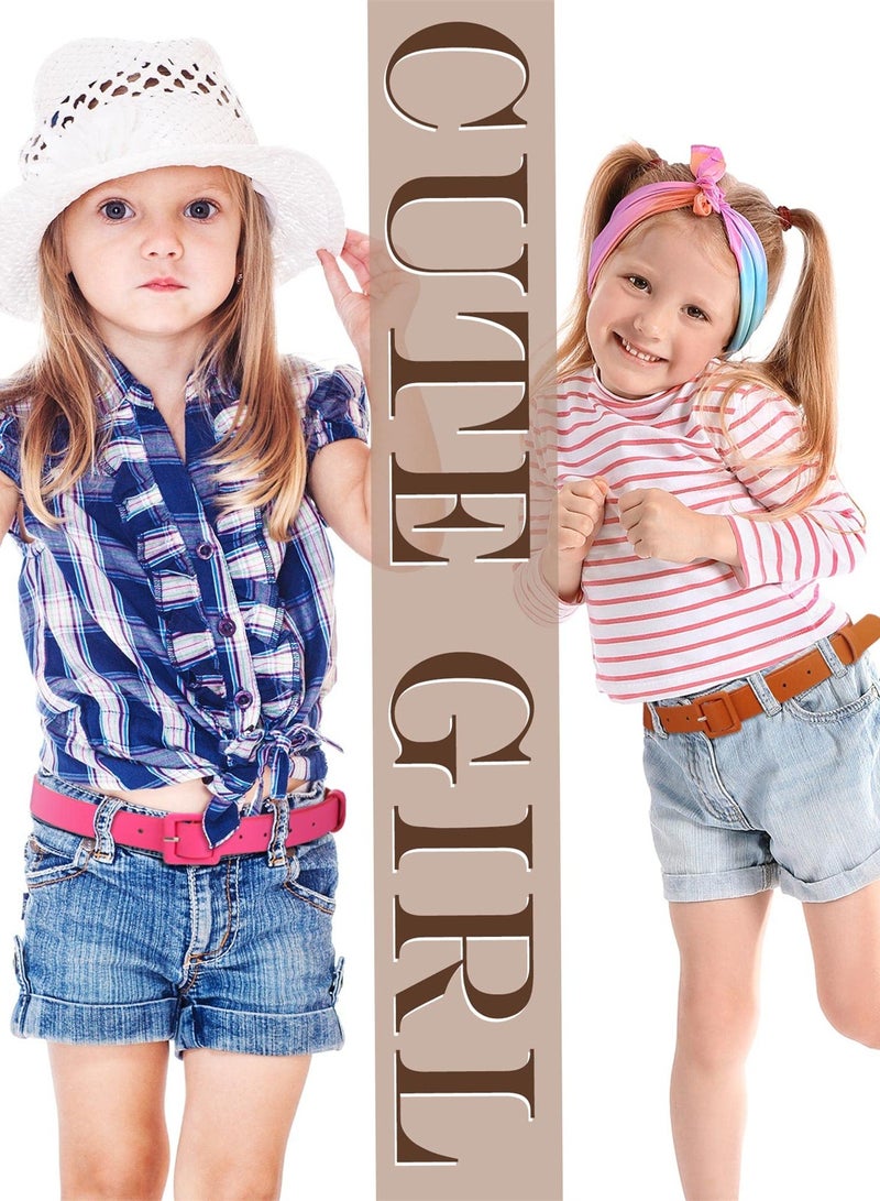 SYOSI Cute Children Belt, 4 Pcs Kids Leather Belts with Buckle, Skinny Faux Leather Waist Belts for Girls  - Image 5