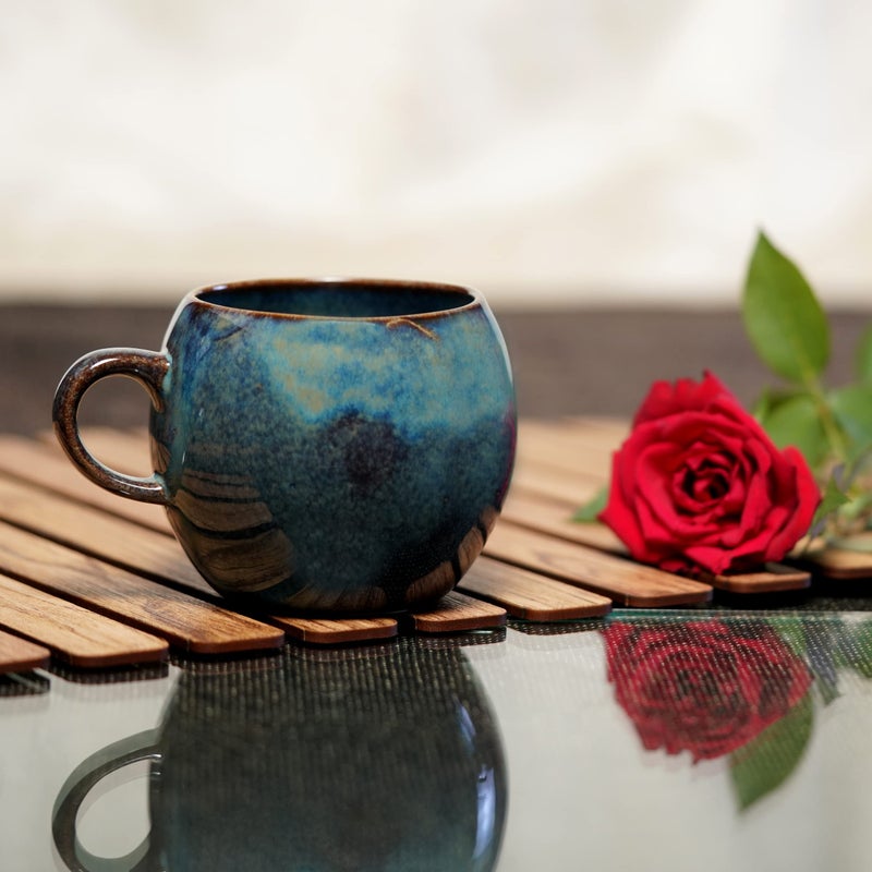 LUPAAVA Ceramic Handpainted Mug | Coffee Mug | Tea Cup, Mug for Coffee | Aesthetic Tea Cup | Cups Ceramic | Bubble Cup 300ml - Image 5