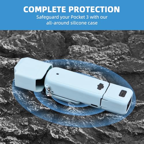 BRDRC Pocket 3 Silicone Cover, Protective Case Lens Protector Scratch-Resistant Sleeve Skin Compatible with DJI OSMO Pocket 3 Creator Combo Accessories(Red) - Image 3