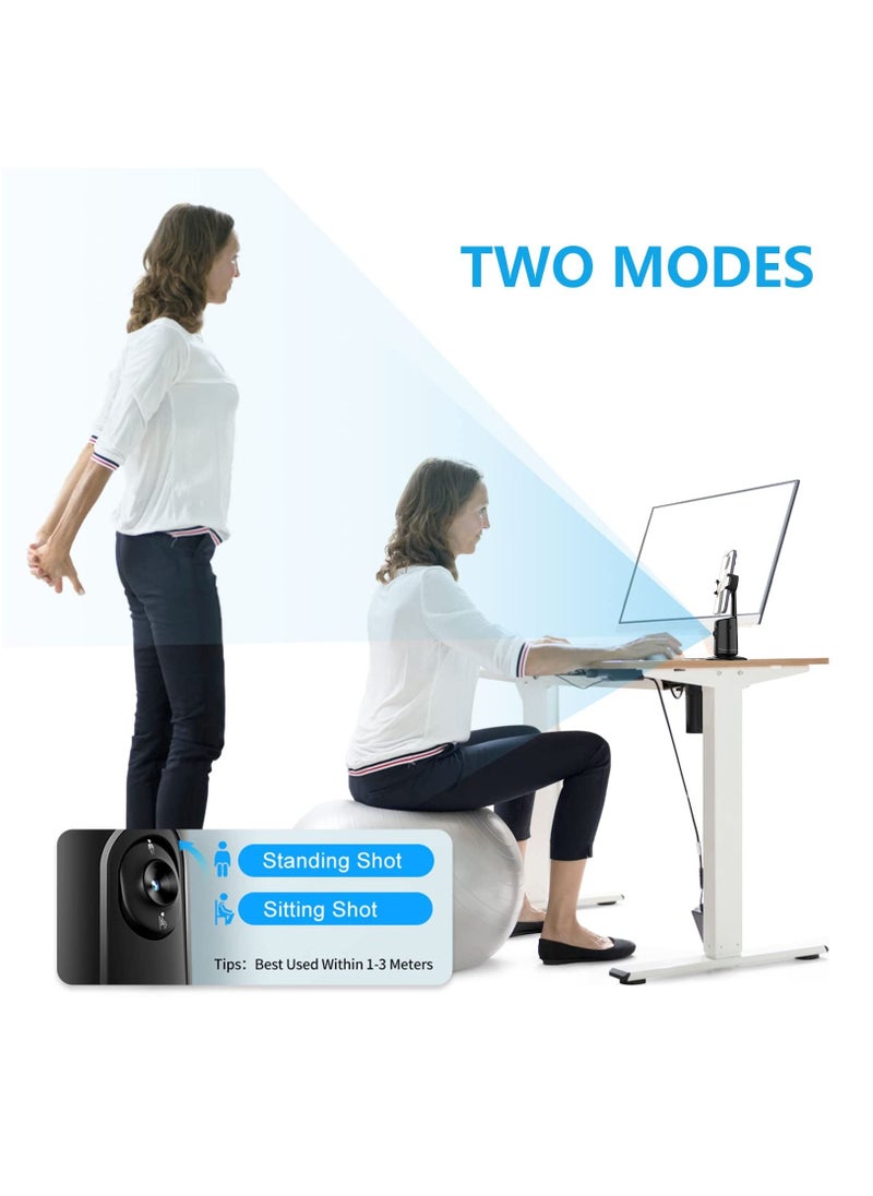 Auto Face Tracking Tripod, No App, 360° Rotation Face Body Phone Camera Mount 3000mAh Rechargeable Battery Gesture Control, Smart Shooting Holder for Vlog, Streaming, Video, Tiktok- Black