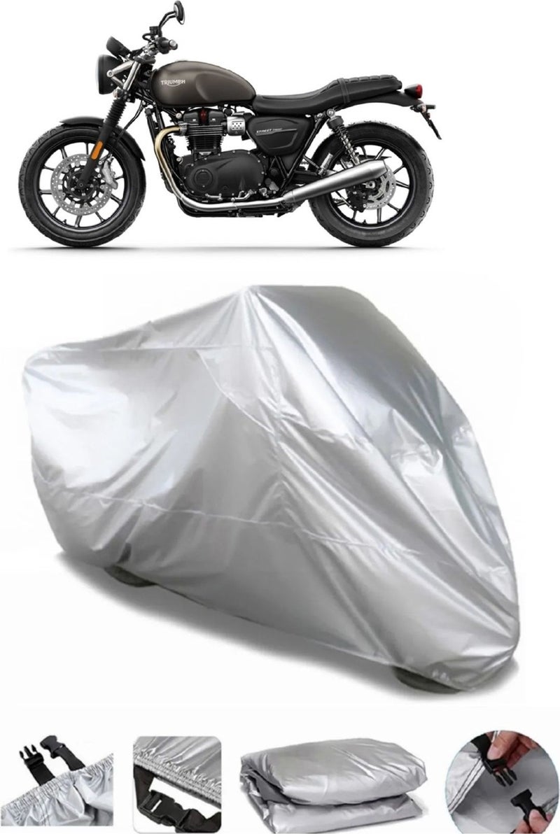 Breen Triumph Street Twin Grey Waterproof Motorcycle Canvas Premium - Image 1