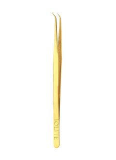 Precision Tweezers For 2D 6D Volume And Individual False Lashes Extensions With Pu Storage Case Golden Isolation
