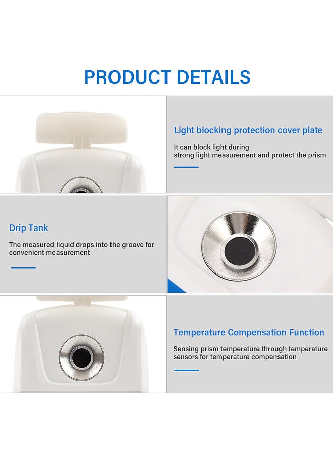 Generic - High Precision 0-55% Digital Brix Refractometer Brix Meter Automatic Temperature Compensation Refractive Index Sugar Content Tester for Fruit Juice Beverage Drinking Water - Image 1