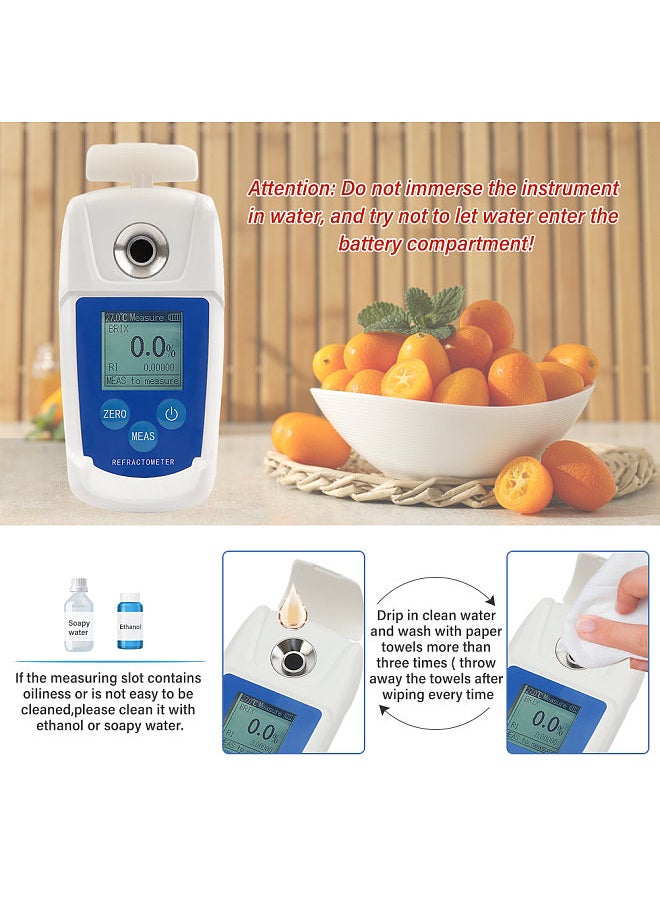Generic - High Precision 0-55% Digital Brix Refractometer Brix Meter Automatic Temperature Compensation Refractive Index Sugar Content Tester for Fruit Juice Beverage Drinking Water - Image 1