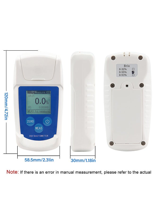 Generic - High Precision 0-55% Digital Brix Refractometer Brix Meter Automatic Temperature Compensation Refractive Index Sugar Content Tester for Fruit Juice Beverage Drinking Water - Image 1