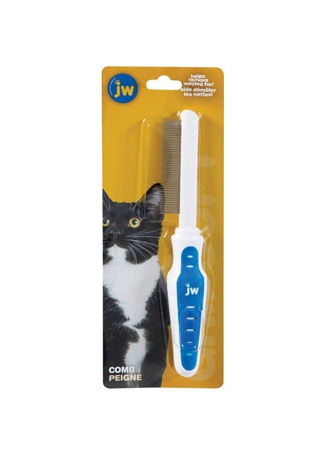 JW Pet GripSoft Cat Comb - Medium & Long Haired Cat Brush for Shedding & Tangle Removal - Image 1