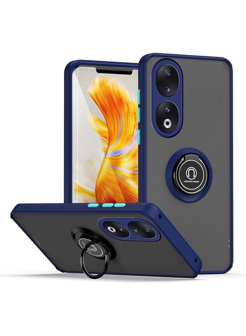Case For Honor 90 Rotational Metal Ring Grip Kickstand Cover Magnetic Car Mount Holder Case Shockproof Anti Fingerprint Case for Honor 90 5G