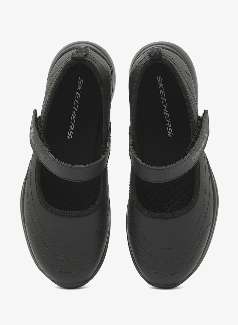 Skechers BLACK PU/BLACK TRIM Kids Microstrides for Women | Best Price UAE