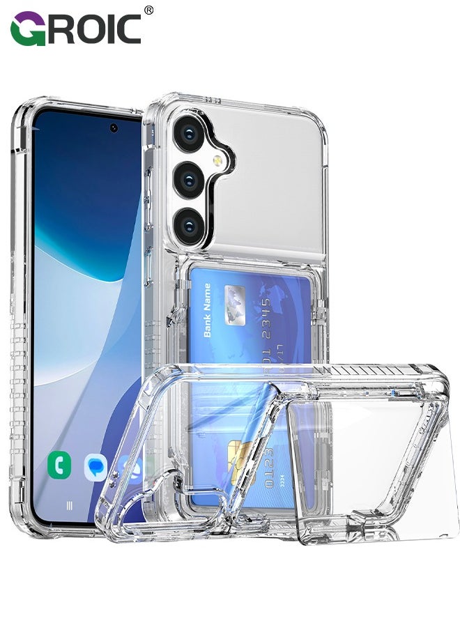 GROIC - Samsung Galaxy S24 Plus Clear Phone Case Compatible with MagSafe, Crystal Clear Slim Fit Thin Transparent Rugged Bumper Phone Cover Built-in Magnetic Ring Heavy Duty Shockproof - Image 1