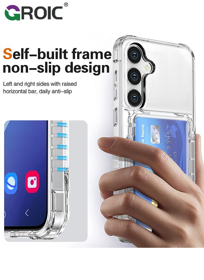 GROIC - Samsung Galaxy S24 Plus Clear Phone Case Compatible with MagSafe, Crystal Clear Slim Fit Thin Transparent Rugged Bumper Phone Cover Built-in Magnetic Ring Heavy Duty Shockproof - Image 1