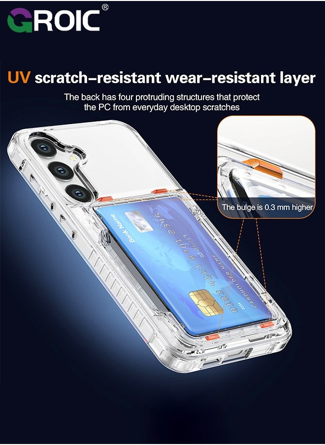 GROIC - Samsung Galaxy S24 Plus Clear Phone Case Compatible with MagSafe, Crystal Clear Slim Fit Thin Transparent Rugged Bumper Phone Cover Built-in Magnetic Ring Heavy Duty Shockproof - Image 1