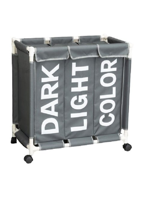 Clothes Laundry Basket Dark Grey 62x35x65cm
