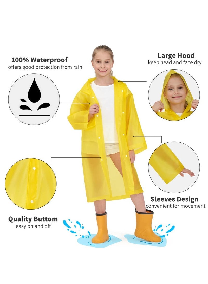 SYOSI Kids Waterproof Rain Coat, EVA Portable Rain Poncho, for Girls Boys Toddler Rainwear Rain Jacket Cape, Reusable Children Raincoat for Outdoor Climbing Cycling Hiking Camping  - Image 2