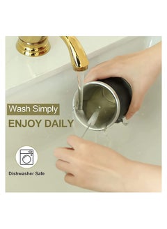 نيبمينينت Yerba Mate Tea Cup, Stainless Steel Double Walled Easy Wash Household Insulation Gourds for Loose Leaf Drinking with Bombilla Straw, Black, 230 Ml  - Image 5