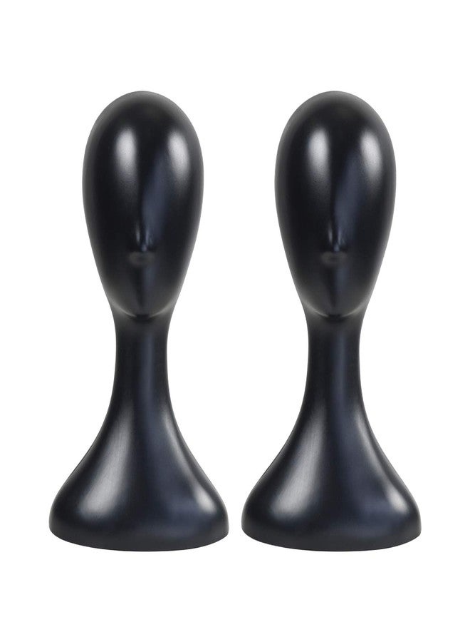 STUDIO LIMITED 16 Inch Studio Limited Professional Plastic Mannequin Head Durable Women Model Wig Head Stand Torso Styling Making Display Holder with Jack for Wigs, Hat, Mask, Headdress, Necklace (Black, 2 Pack) - Image 1